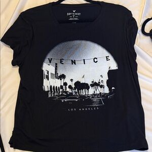 American Eagle Outfitters Black Venice Graphic Tee